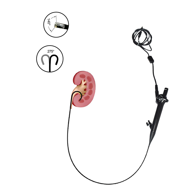 Ureteroscopio met&aacute;lico reutilizable para urolog&iacute;a el&eacute;ctrica HD, flexible